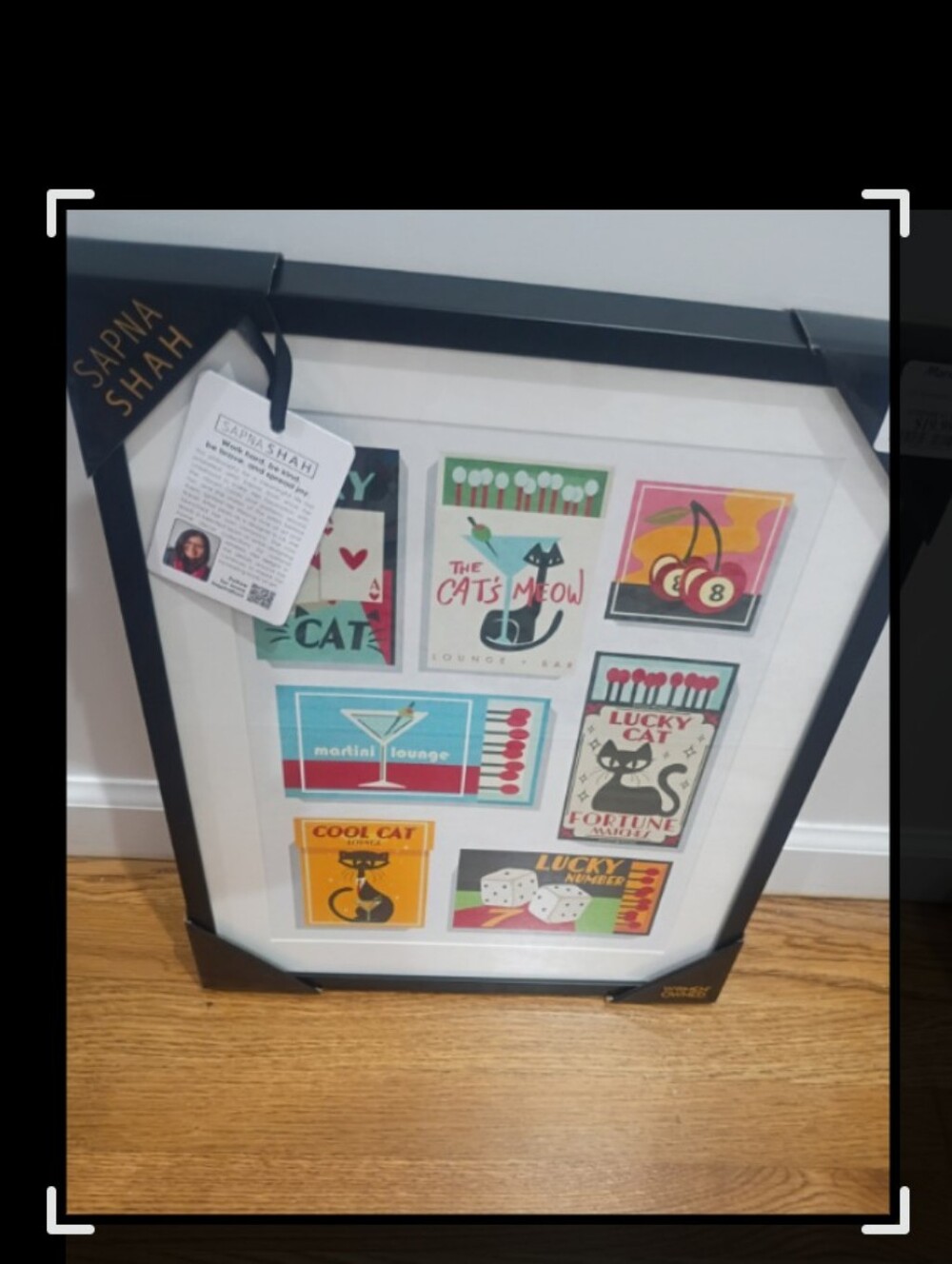 Sapna Shah framed Cat Art